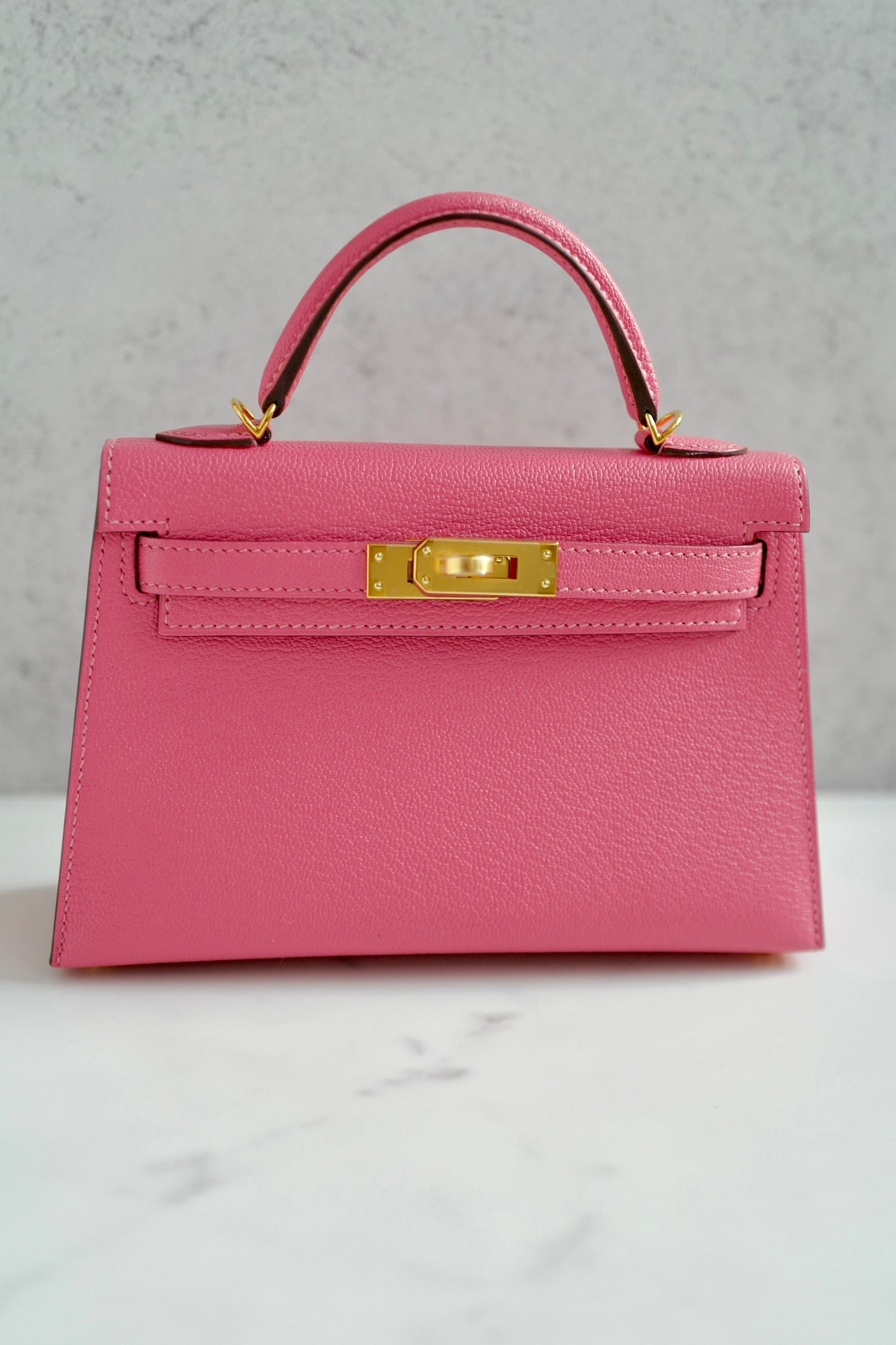 BNIB Hermes Mini Kelly Rose Lipstick Chevre GHW