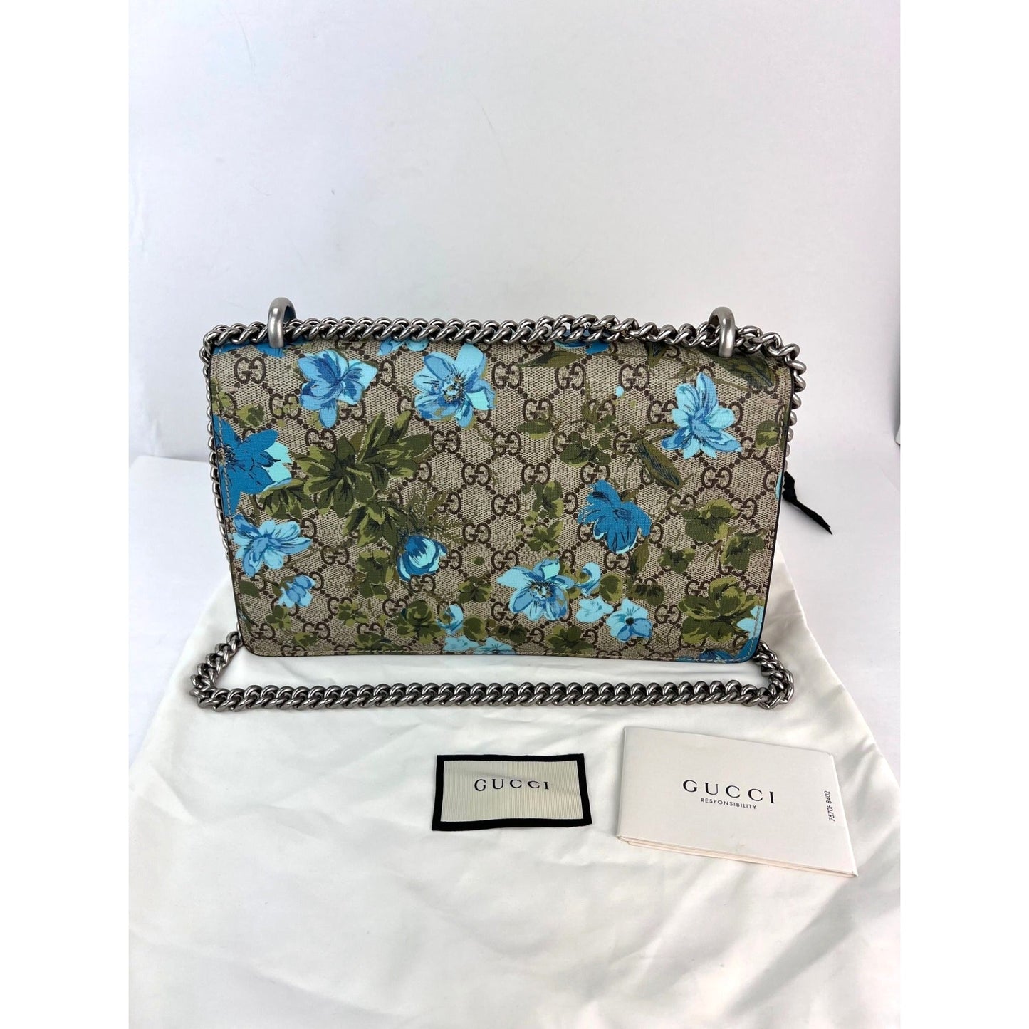 Gucci GG Supreme Bee Embroidered Blooms Medium Dionysus Shoulder Bag
