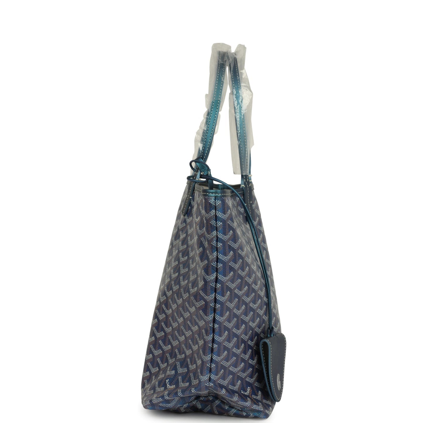 Goyard Goyardine Pearly Blue Saint Louis PM Tote Bag Palladium Hardware