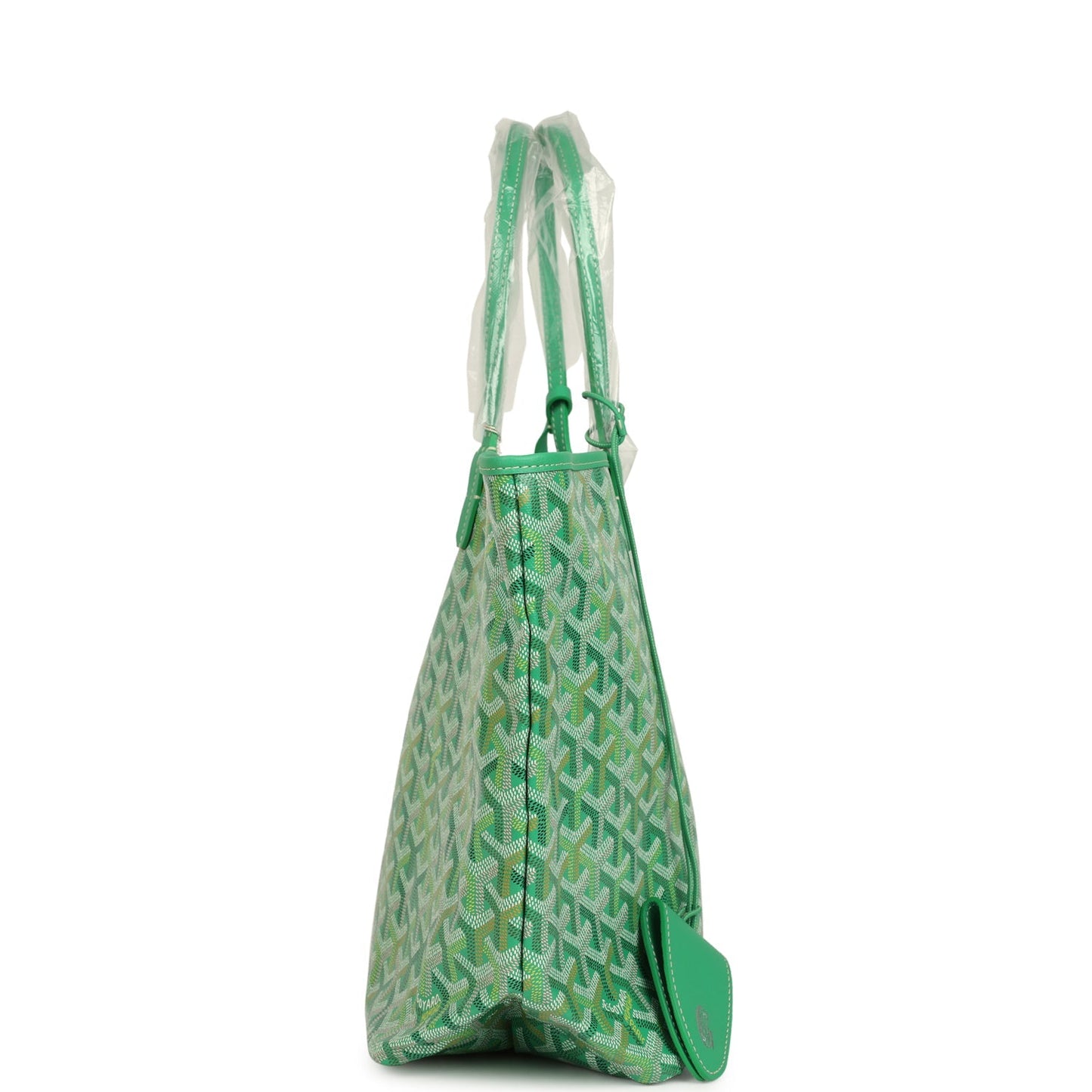 Goyard Goyardine Meadow Green Saint Louis PM Tote Palladium Hardware