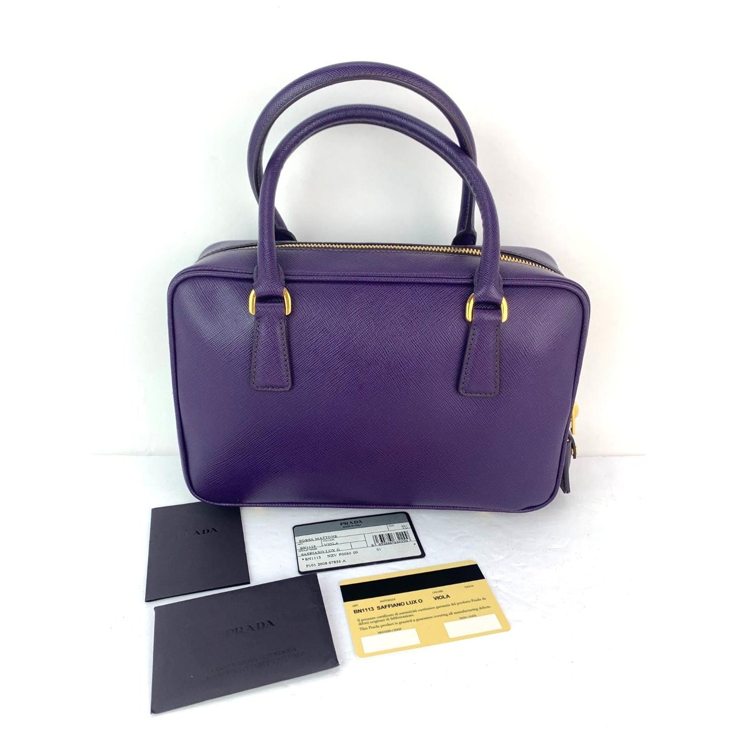 Prada Saffiano Small Viola Handbag