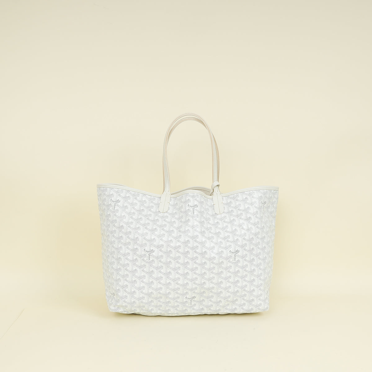 Goyard White Goyardine Saint Louis PM Bag