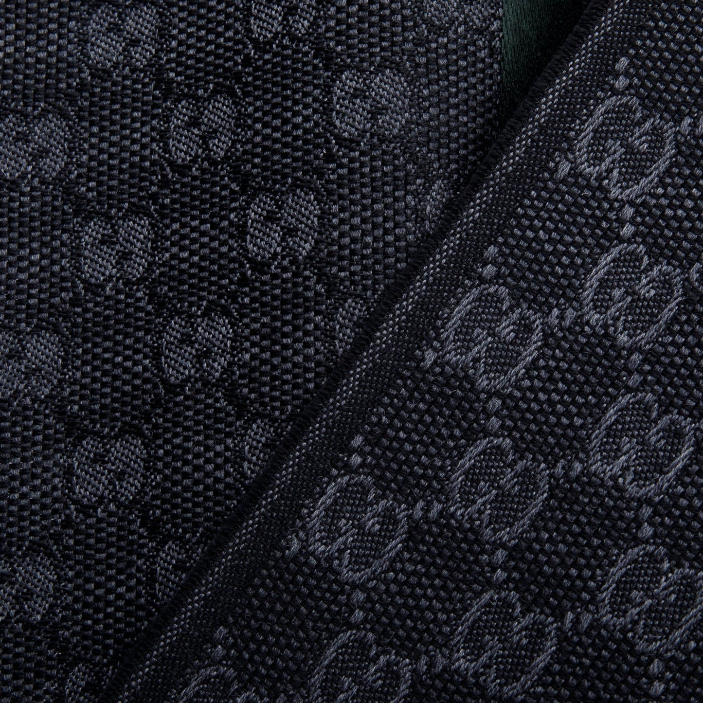 Gucci Black GG Web Jacquard Wool Silk Scarf