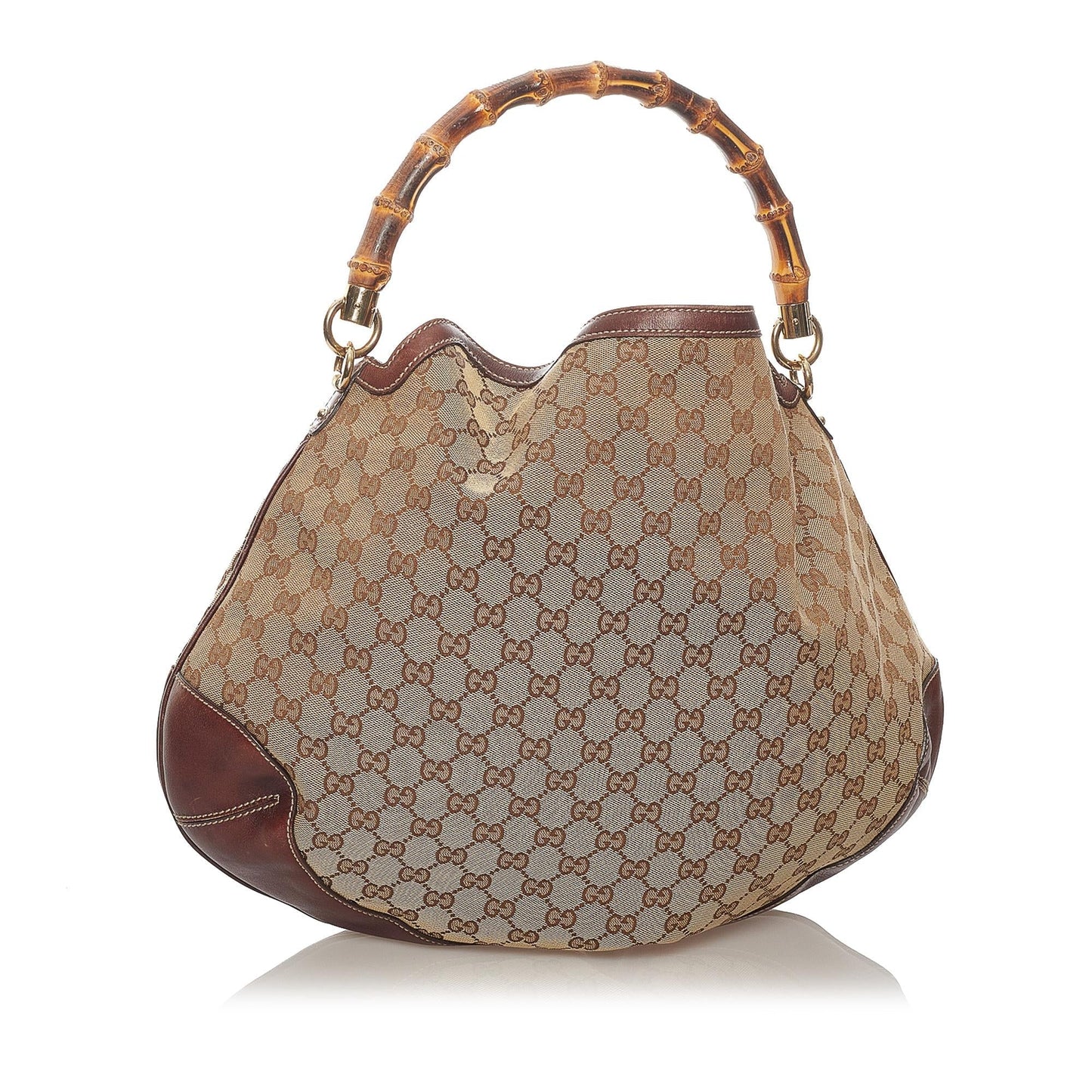 Gucci Bamboo GG Canvas Peggy Satchel (SHG-27270)