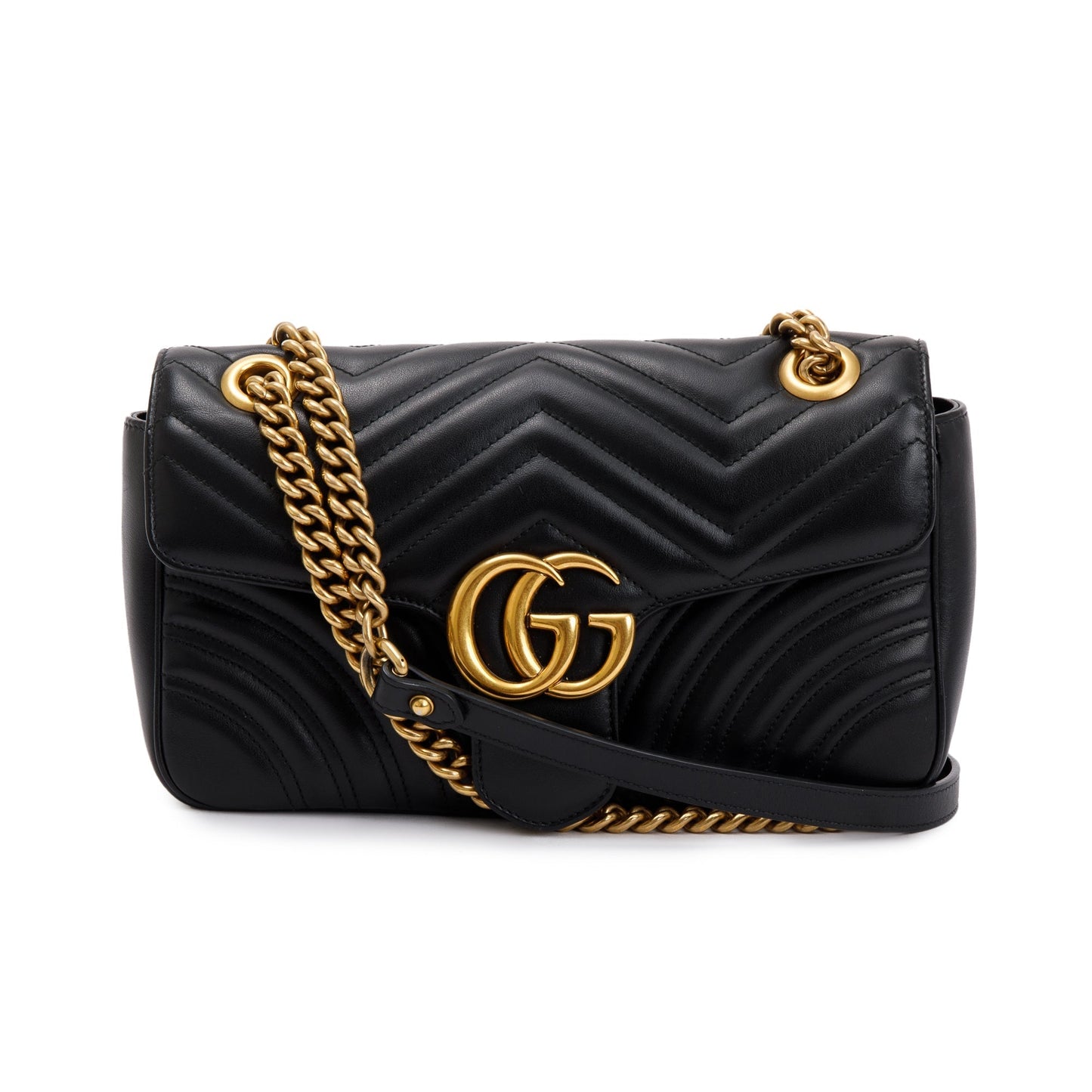 Gucci Black GG Marmont Matelasse Small Shoulder Bag