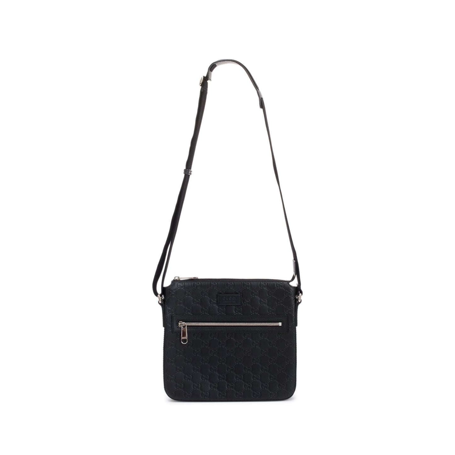 Gucci Black Guccissima Leather Small Messenger Bag