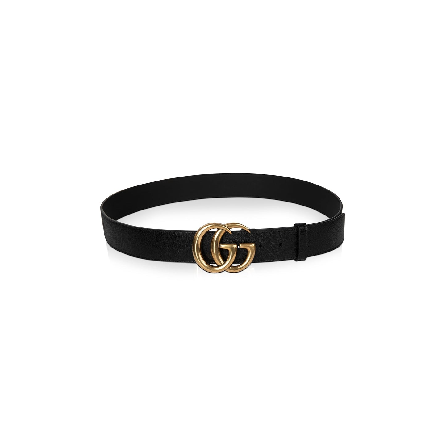 Gucci Black Leather Belt with Double G Buckle