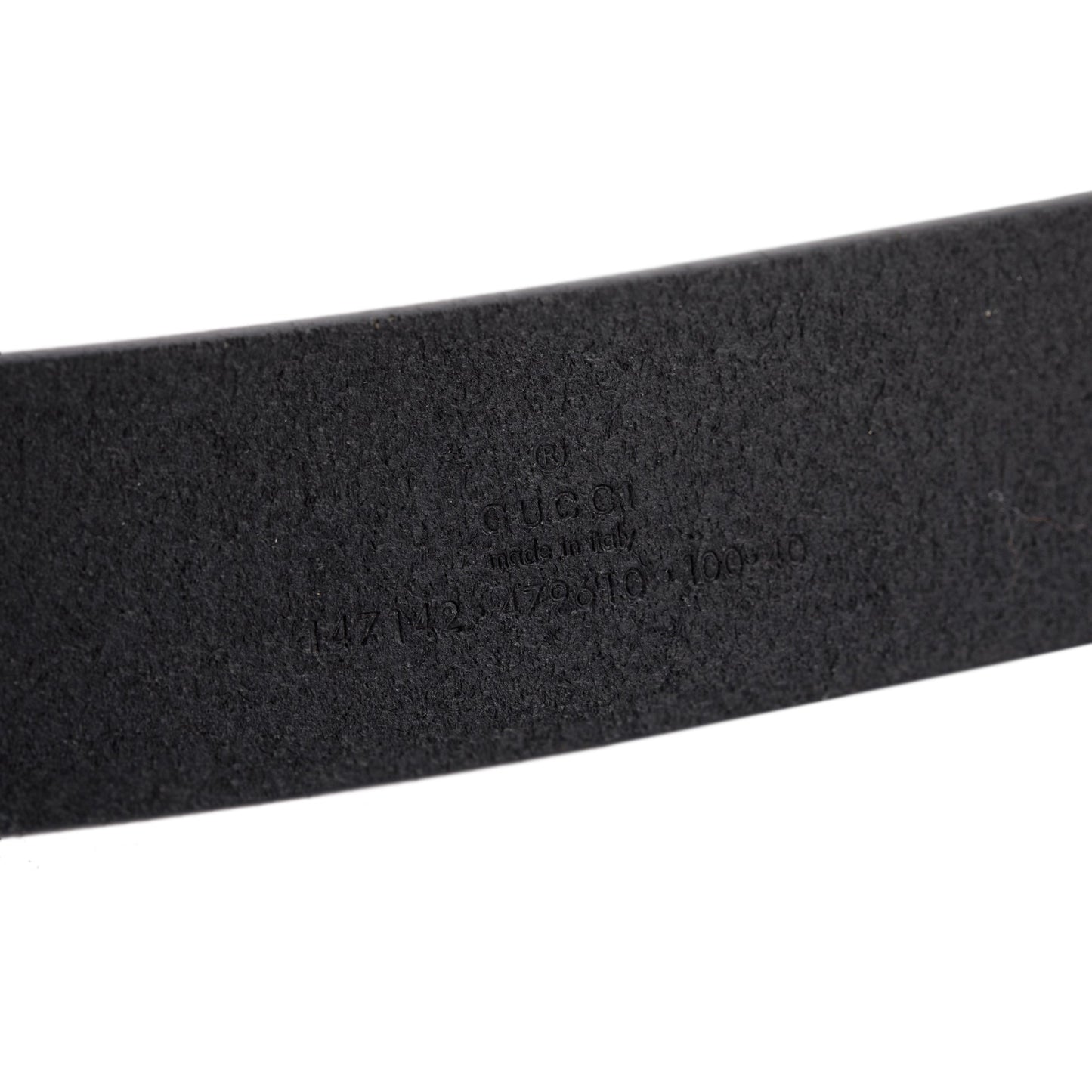 Gucci Black Leather Belt with GG Metal Buckle