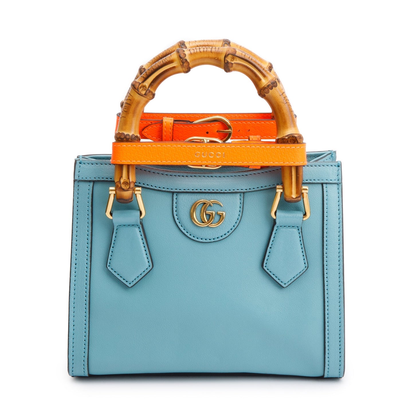Gucci Blue Calfskin Leather Diana Mini Tote Bag