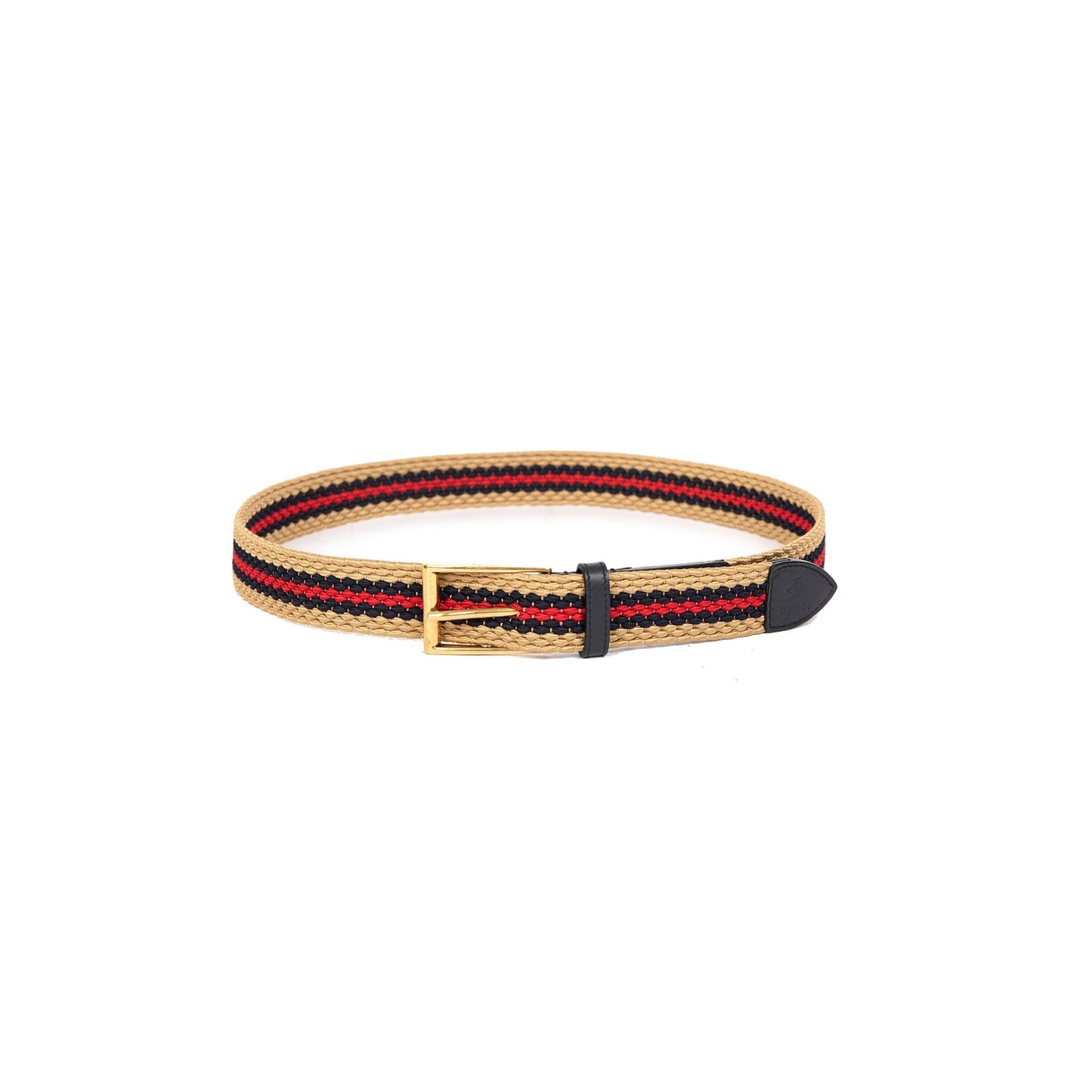 Gucci Braided Web Belt with Square Buckle