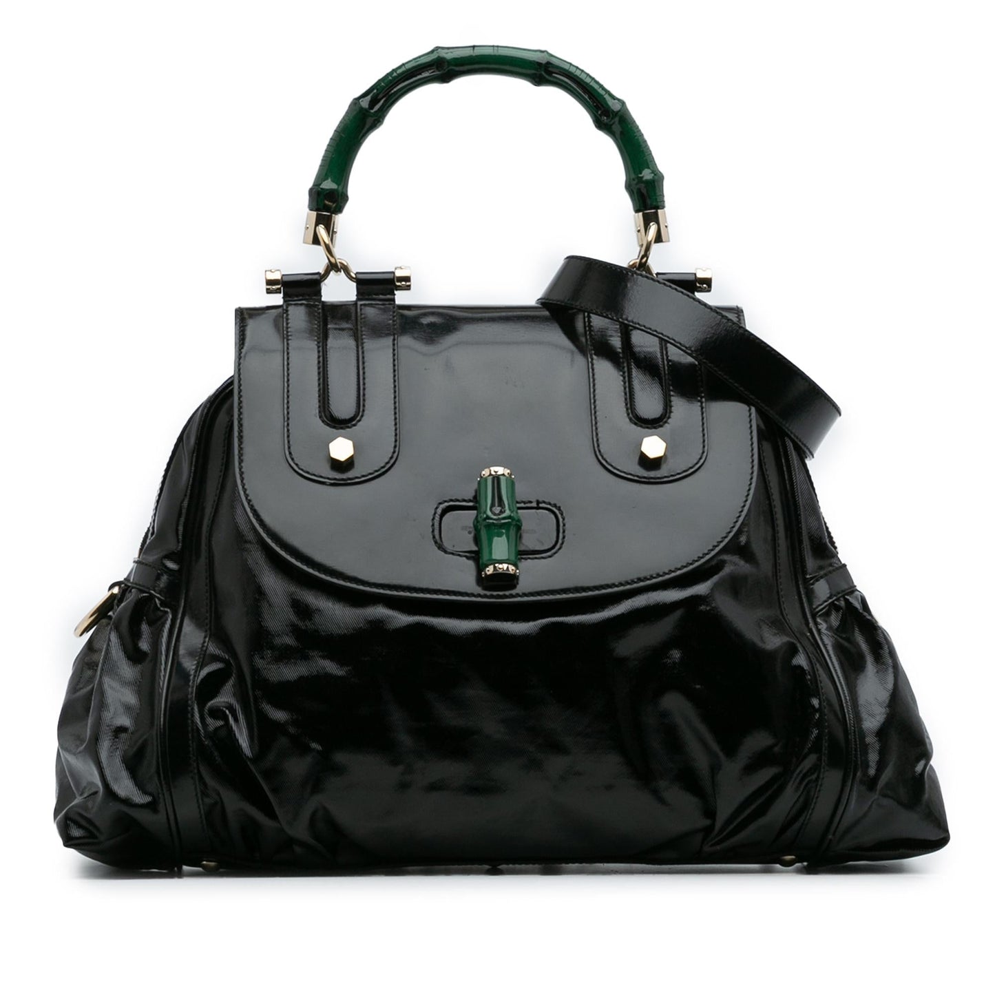 Gucci Dialux Pop Coated Canvas Bamboo Top Handle Bag