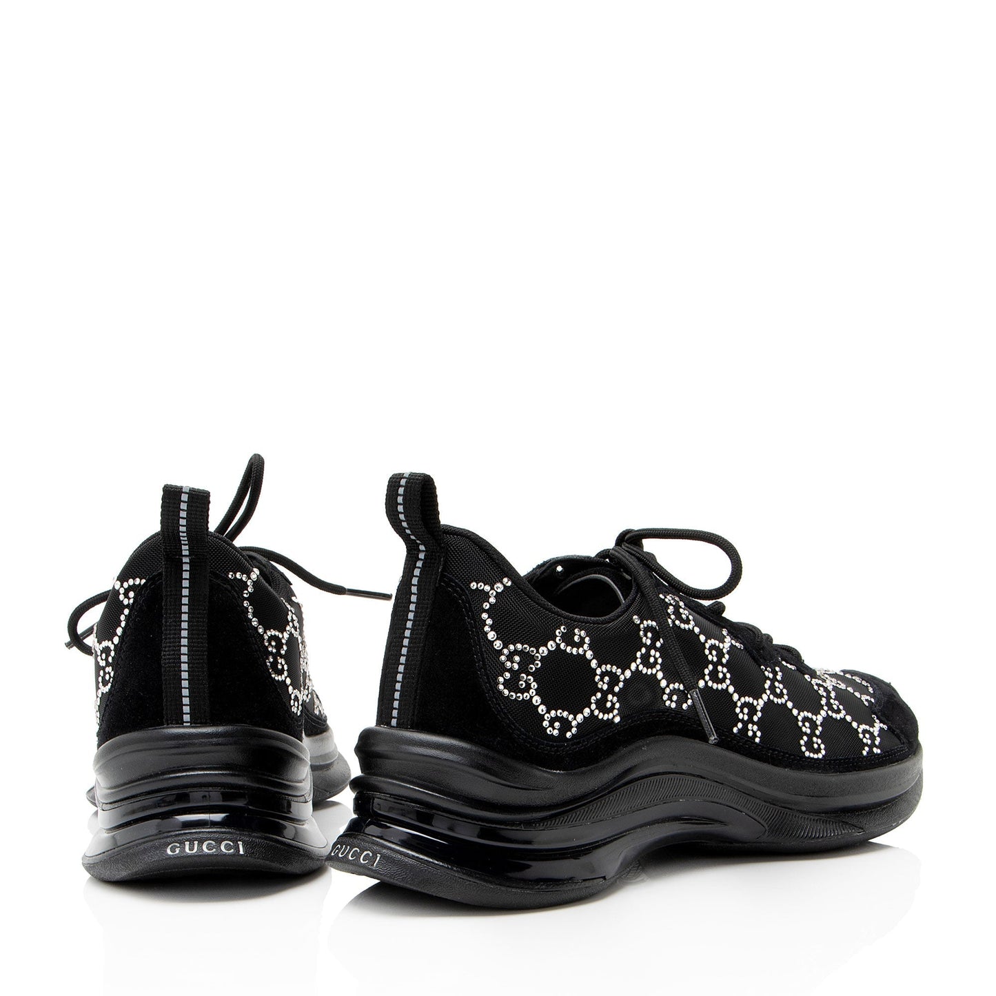 Gucci GG Canvas Crystal Run Sneakers - Size 7.5 / 37.5