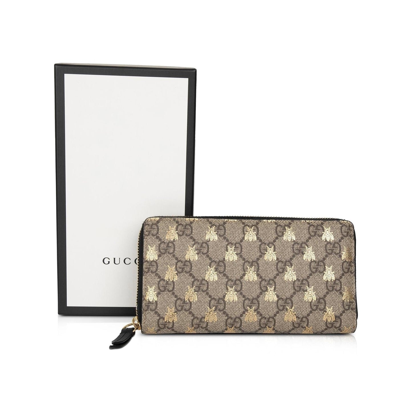 Gucci GG Supreme Bees Zip Around Wallet