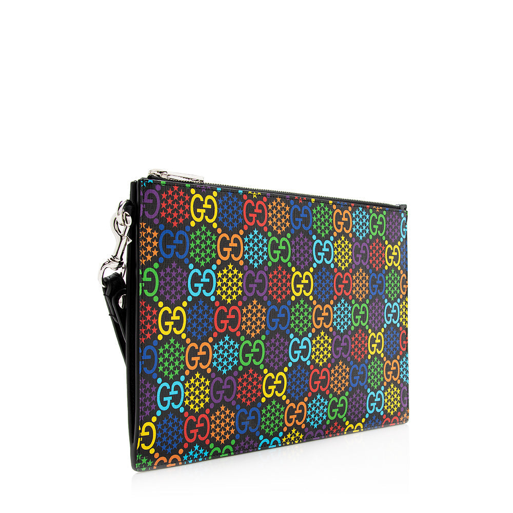 Gucci GG Supreme Psychedelic Zip Wristlet (SHF-20228)