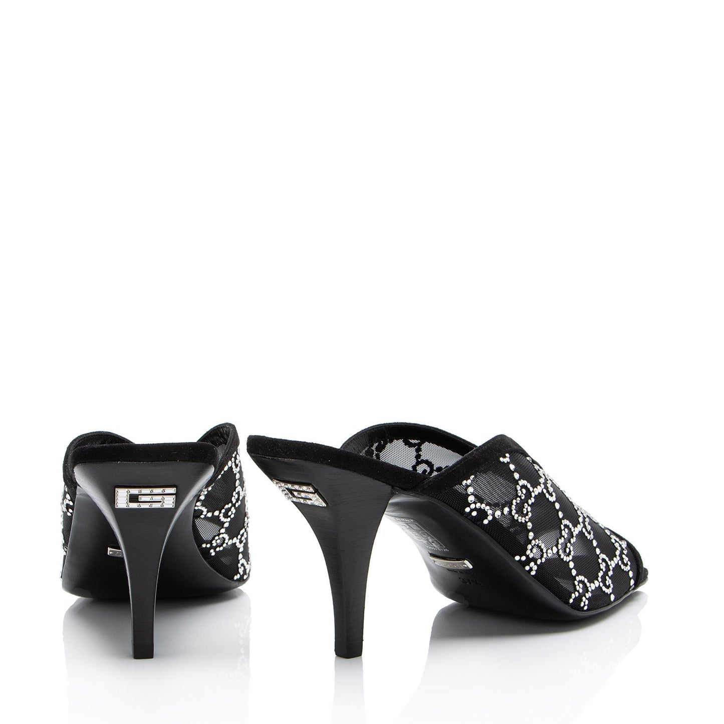 Gucci Mesh Crystal GG Mules - Size 7.5 / 37.5
