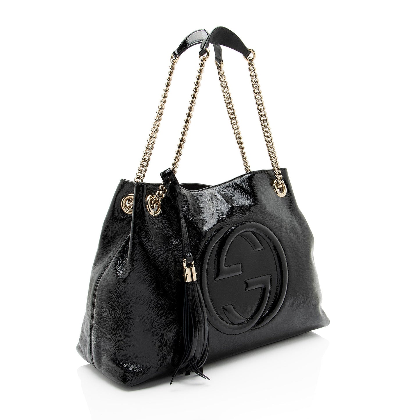 Gucci Patent Leather Soho Medium Shoulder Bag