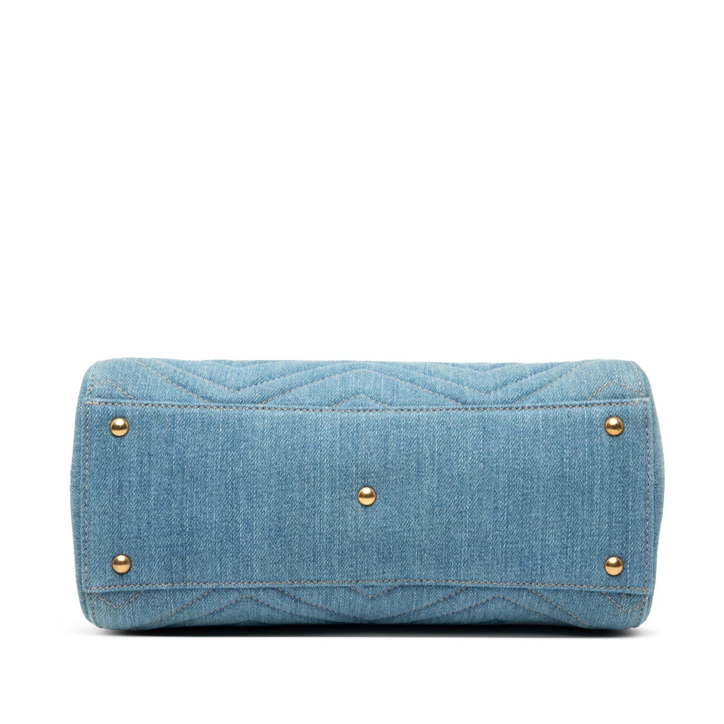 Gucci Small GG Marmont Matelasse Denim Pearly Satchel