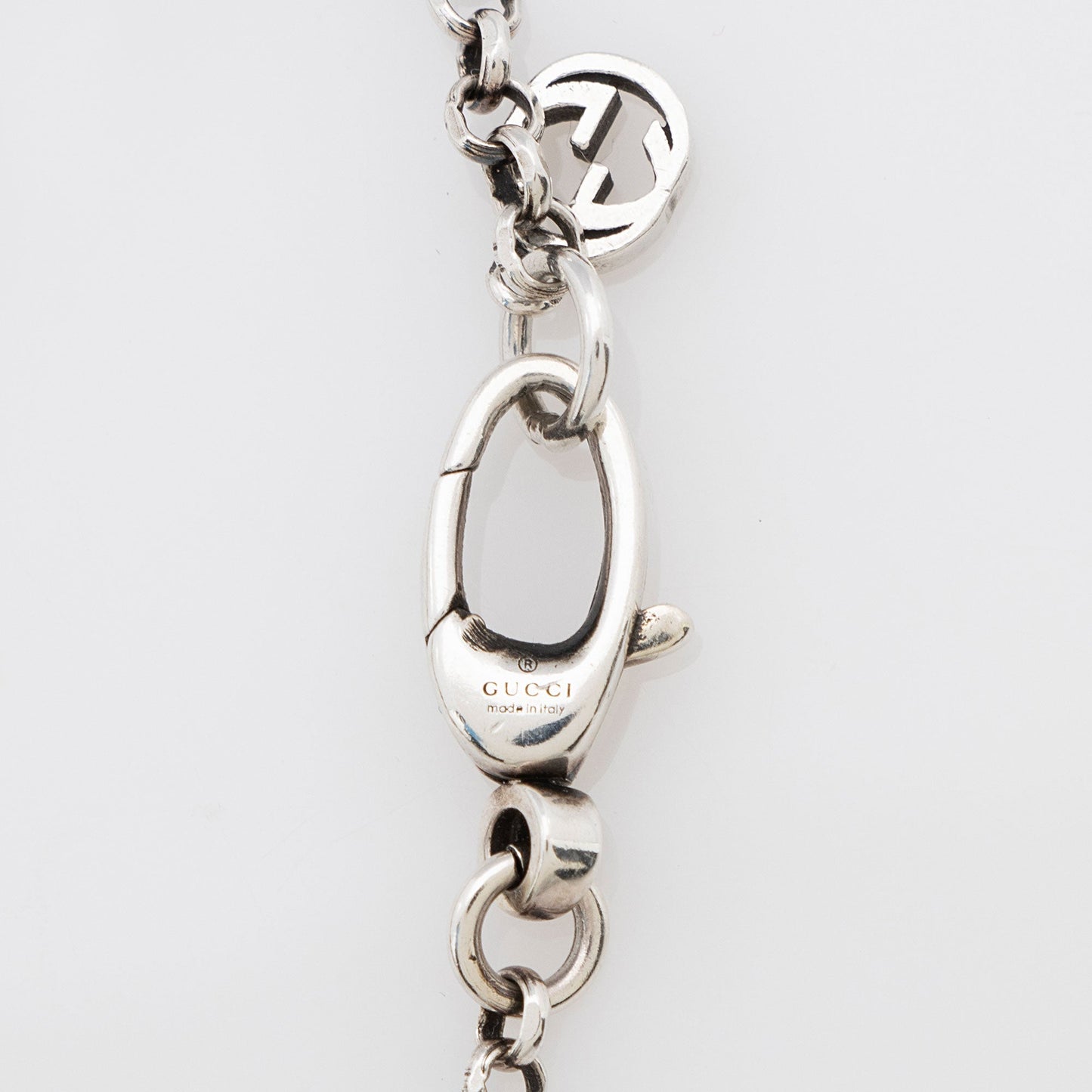 Gucci Sterling Silver GG Marmont Key Charm Bracelet