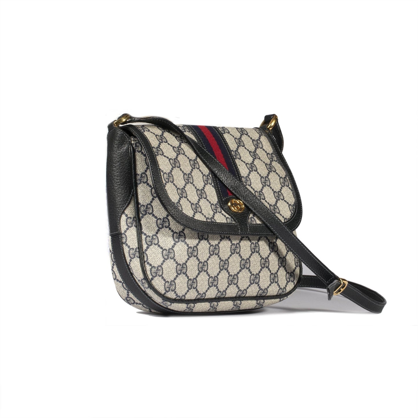 Gucci Vintage GG Plus Web Crossbody Bag