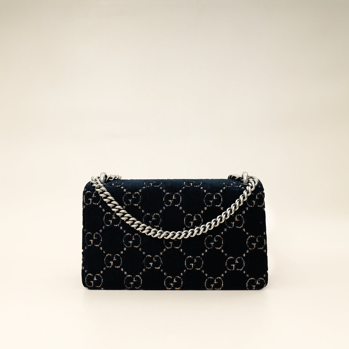 Gucci Navy Blue GG Velvet Dionysus Small Shoulder Bag
