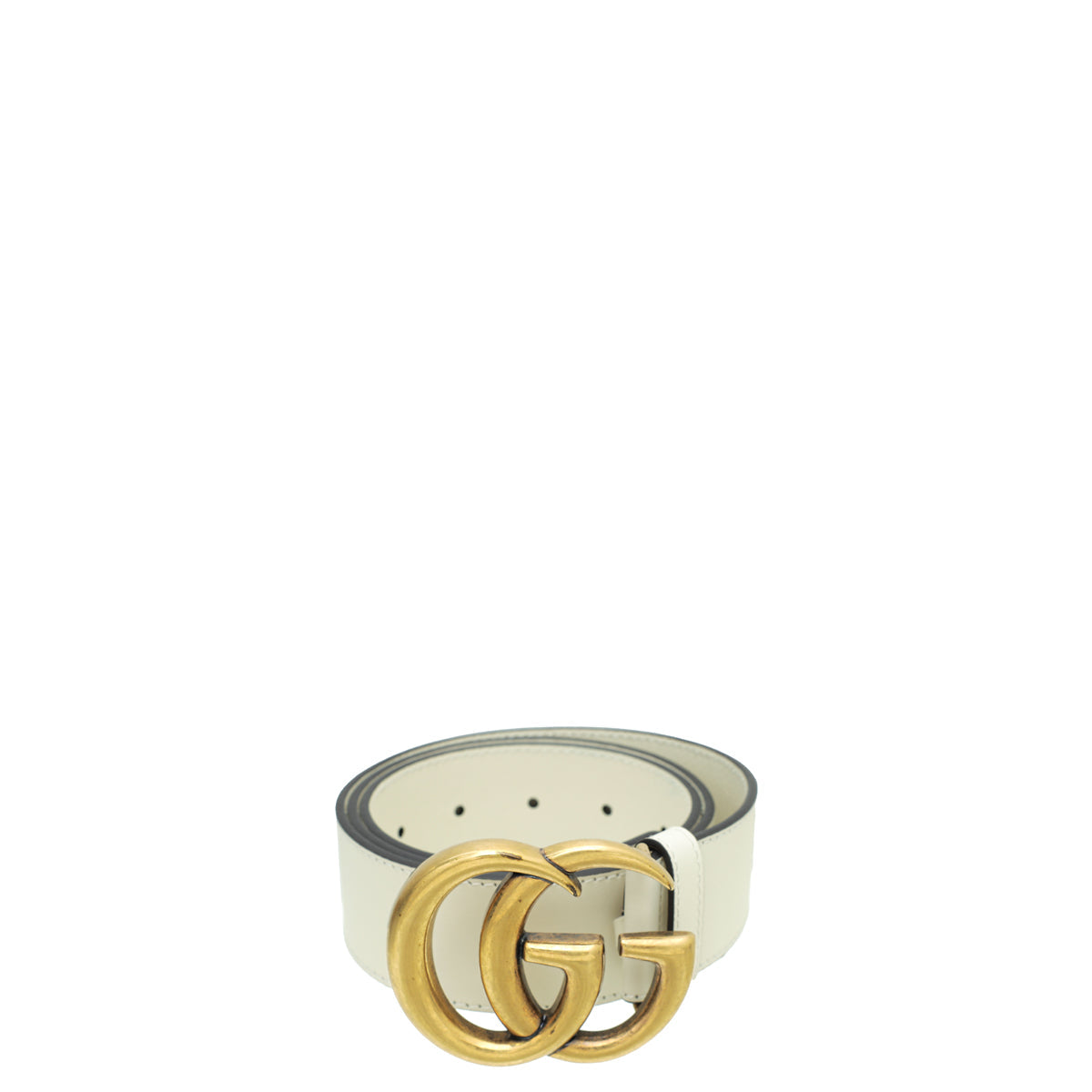 Gucci Ivory Double G Buckle Belt 34