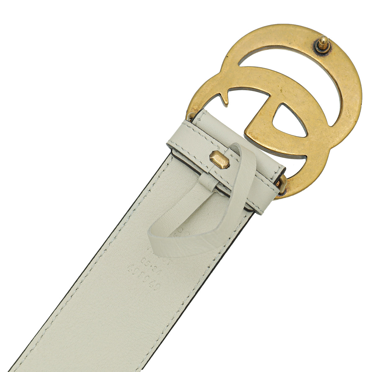 Gucci Ivory Double G Buckle Belt 34