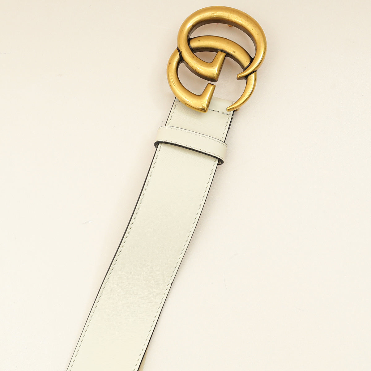 Gucci White Marmont Wide 4mm Belt 30