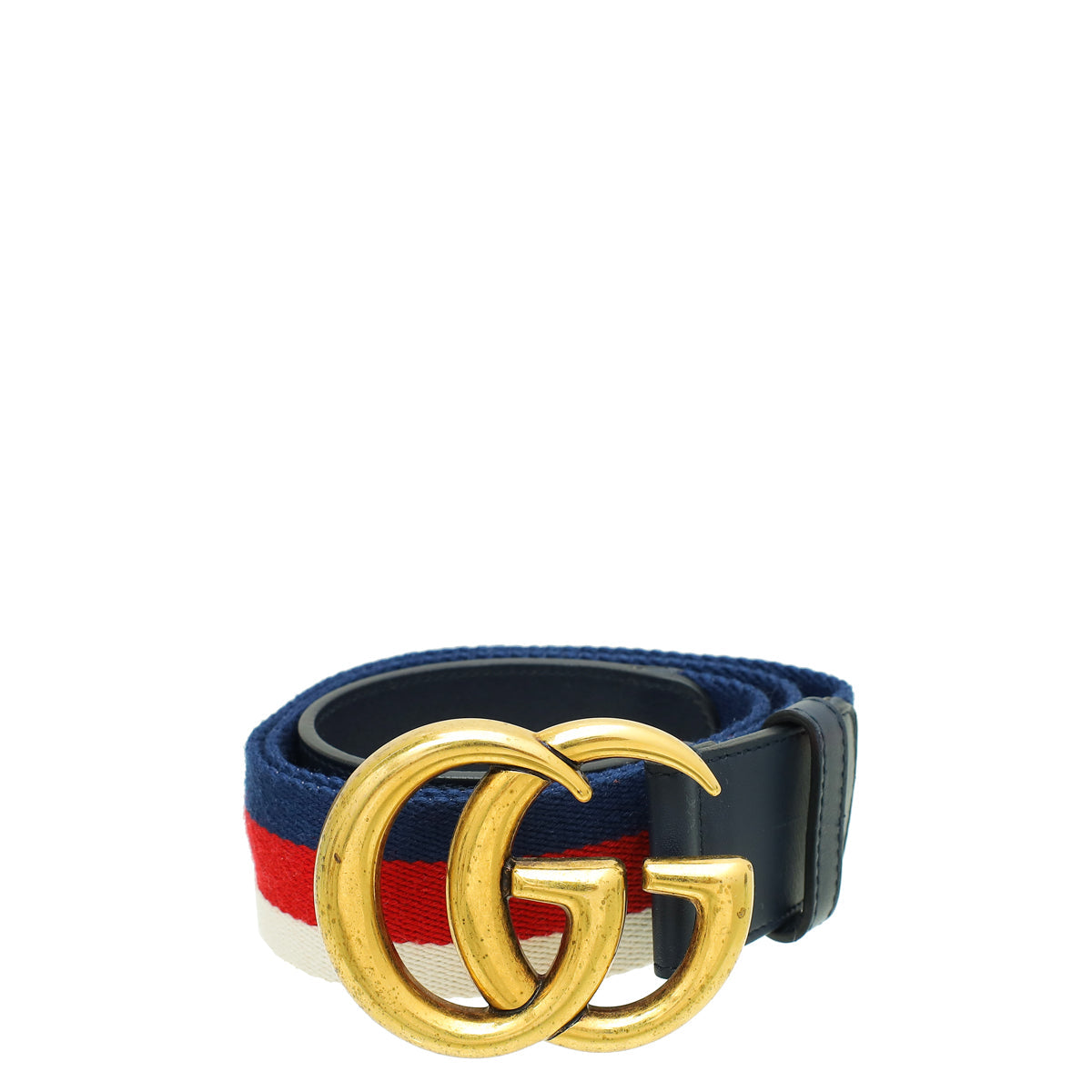 Gucci Tricolor Double G Buckle Web Canvas Belt 32