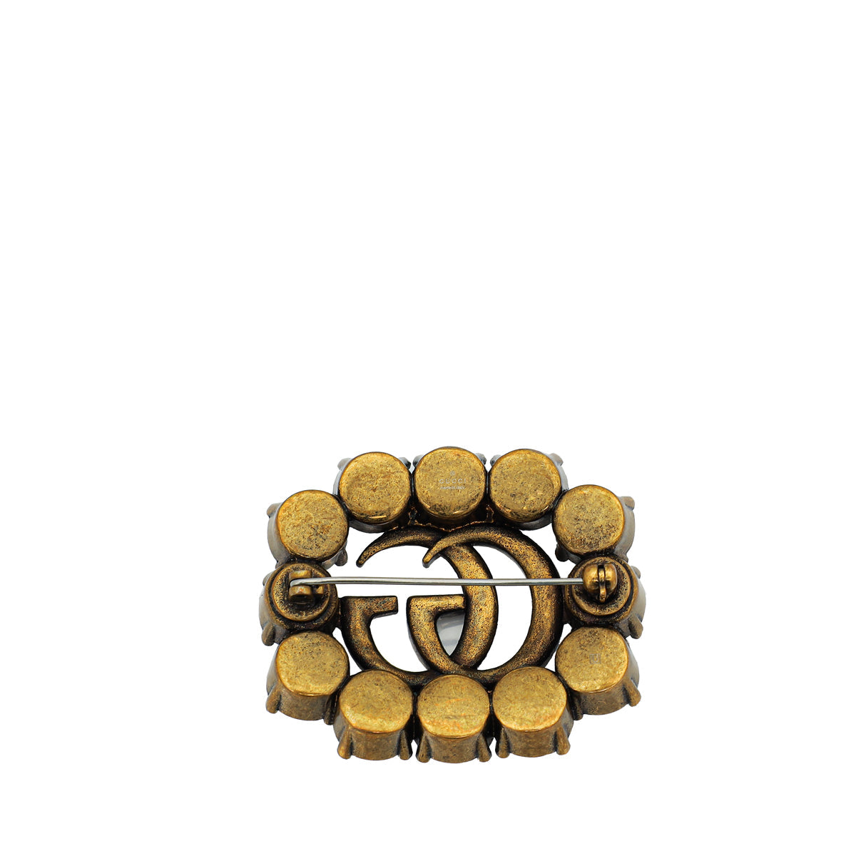 Gucci Gold GG Crystal Brooch