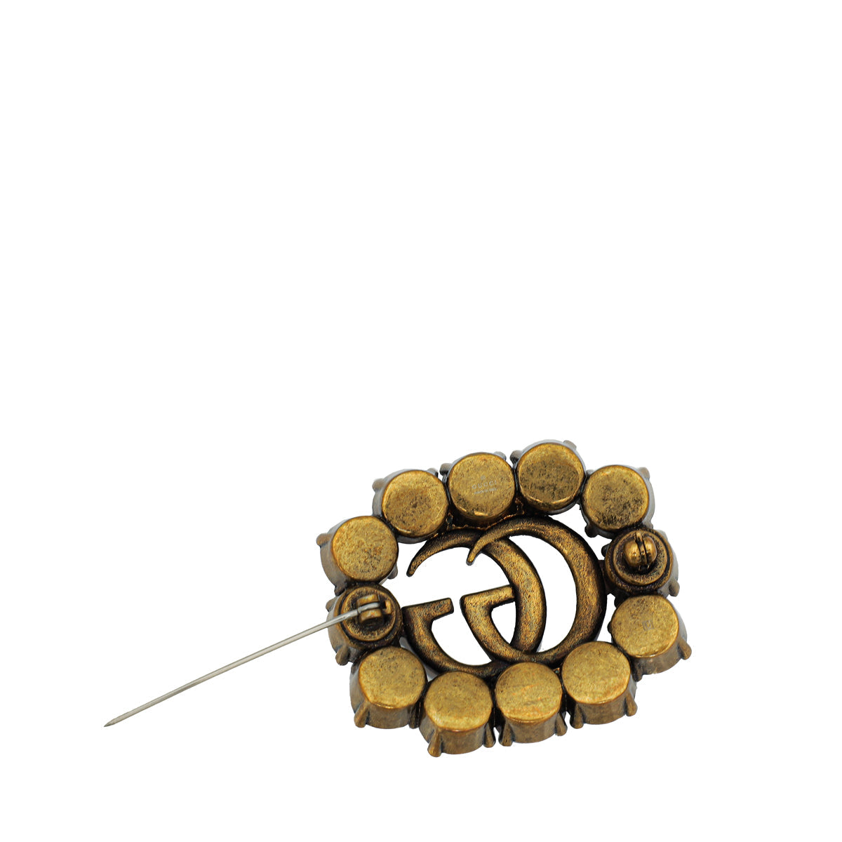 Gucci Gold GG Crystal Brooch
