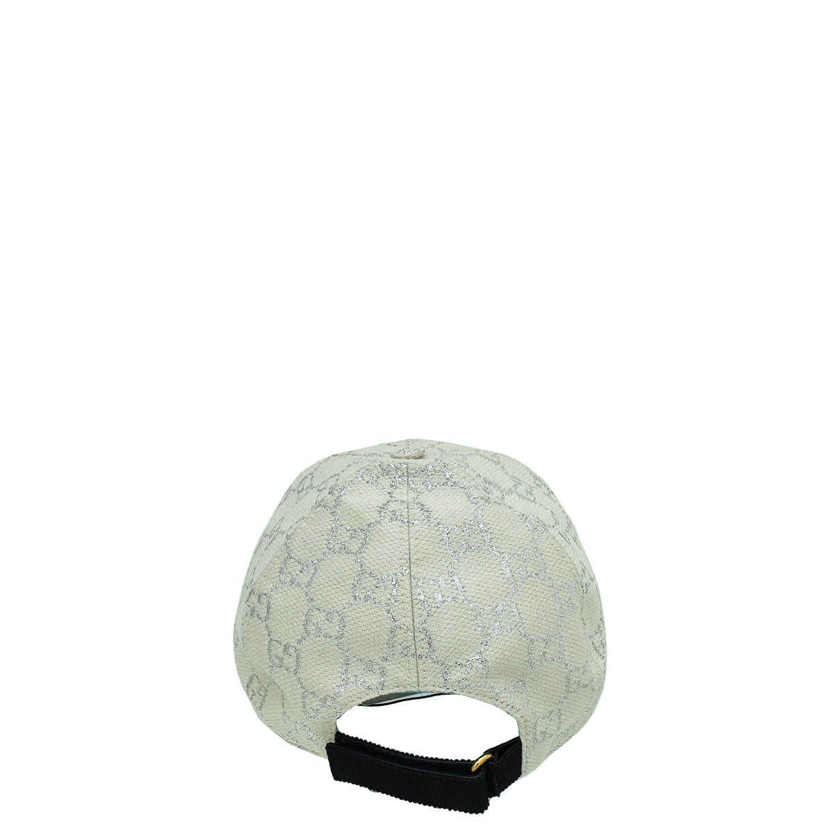 Gucci Metallic Light Grey GG Lame Rush Large Baseball Hat