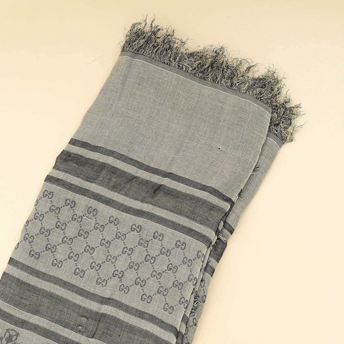 Gucci Gray GG Diamante Survive Shawl Scarf