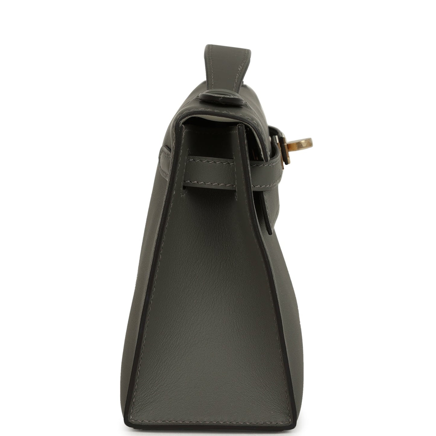Hermes Special Order (HSS) Kelly Pochette Gris Meyer Verso Swift Permabrass Hardware