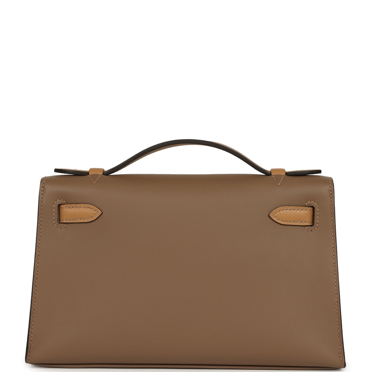 Hermes Special Order (HSS) Kelly Pochette Beige De Weimar and Biscuit Swift Permabrass Hardware