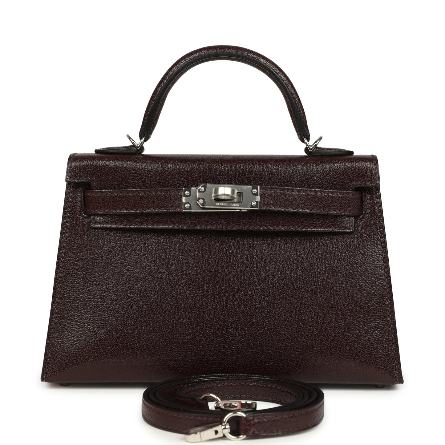 Hermes Kelly Sellier 20 Rouge Sellier Chevre Chamkila Palladium Hardware