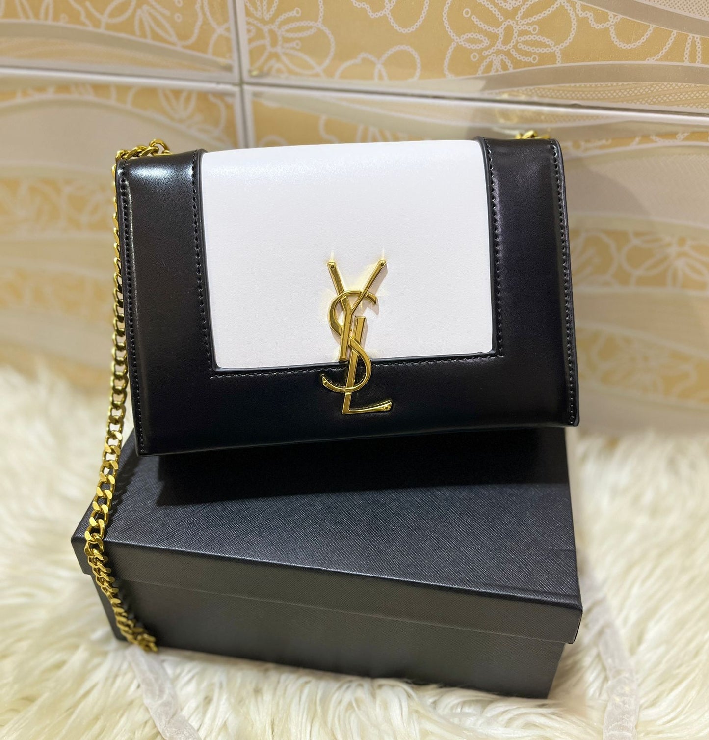 Saint Laurent Kate Small YSL Crossbody Bag  (Black 2)