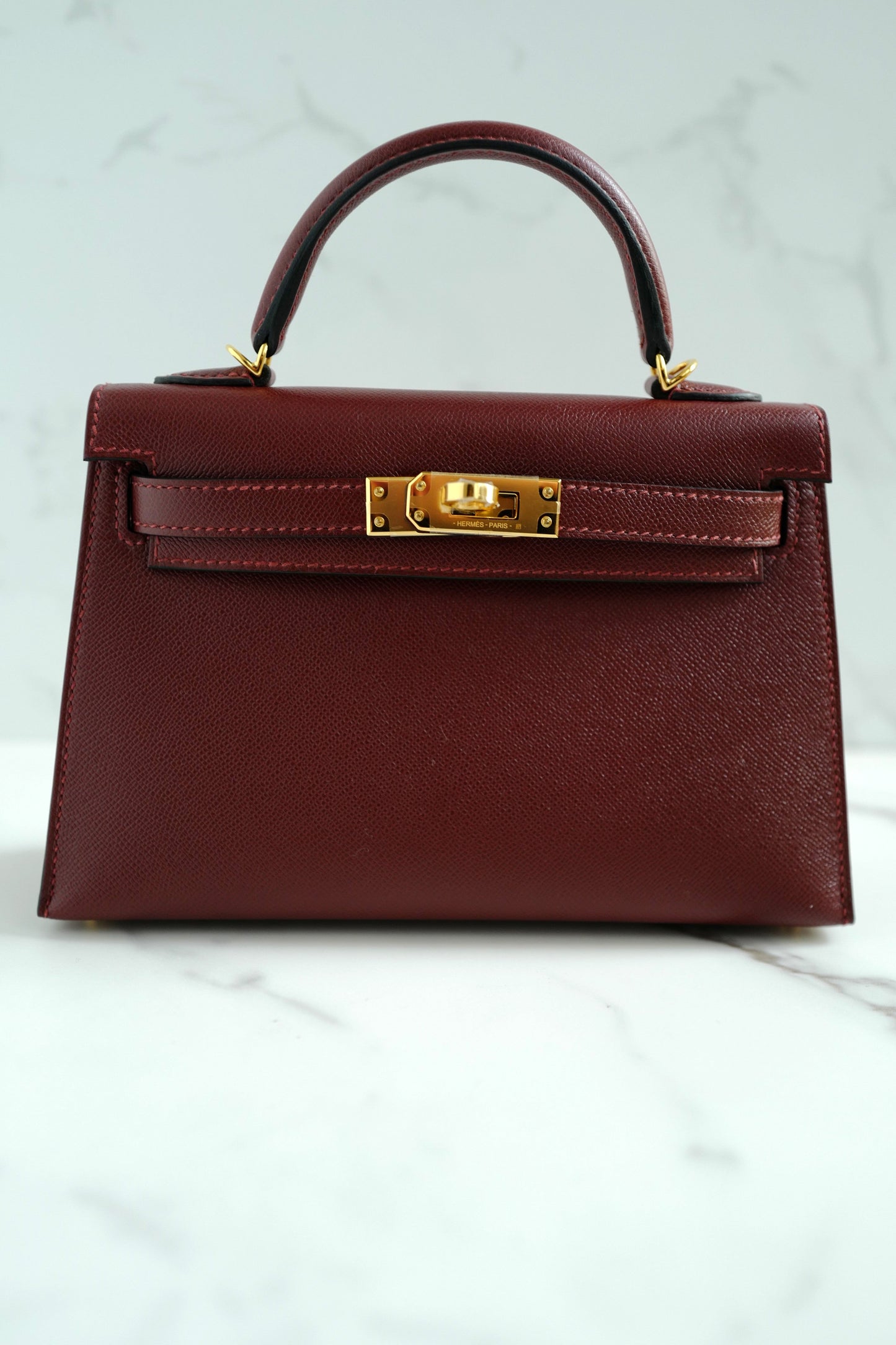 BNIB Hermes Mini Kelly in Rouge H Veau Madame Leather with Gold Hardware W 2025