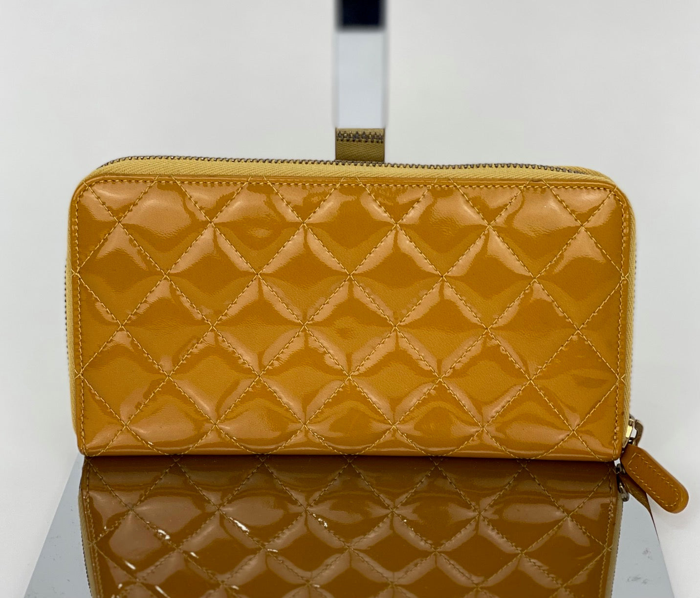 Chanel Quilted Brilliant Zip Around Wallet Clutch