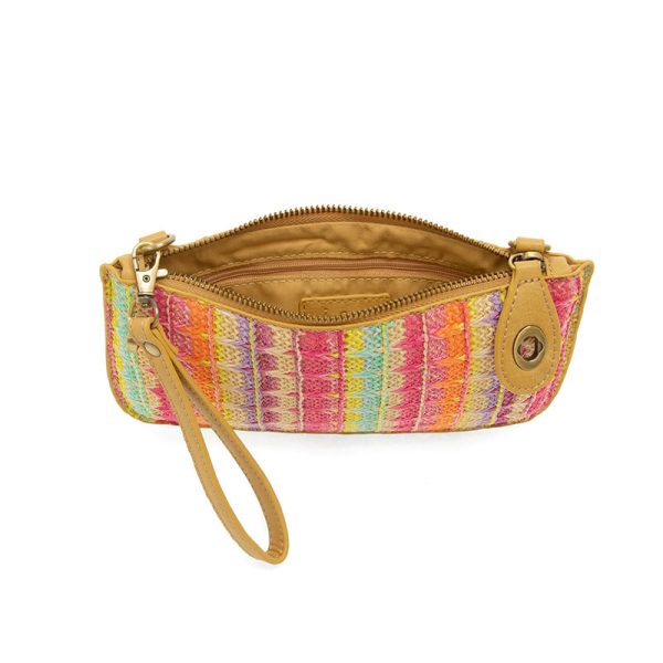 Joy Susan Multi Woven Straw Mini Wristlet Crossbody