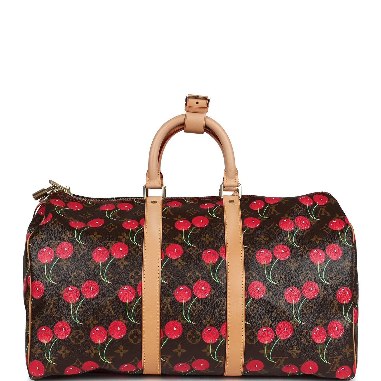 Vintage Louis Vuitton x Takashi Murakami Cerises Keepall 45 Monogram Cherry Gold Hardware