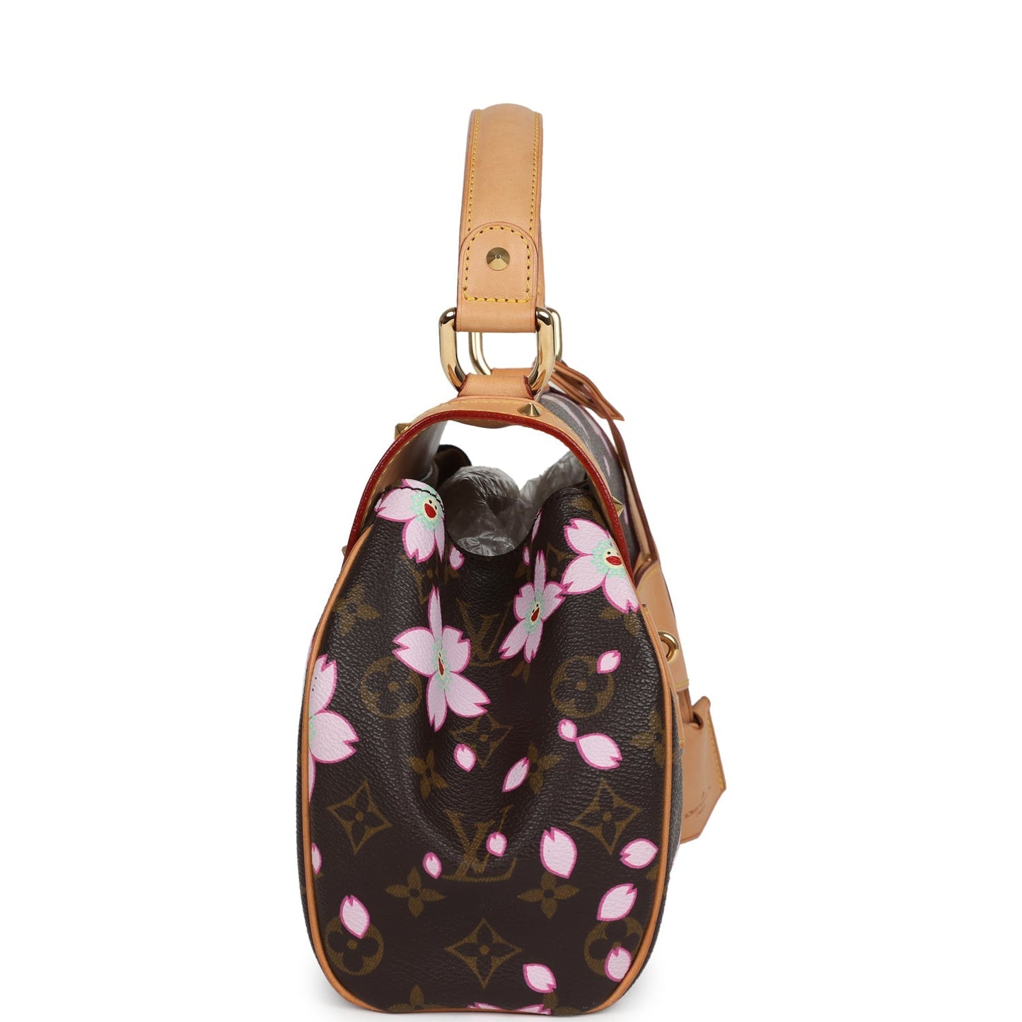 Vintage Louis Vuitton x Takashi Murakami Sac Retro PM Brown Monogram Cherry Blossom Gold Hardware