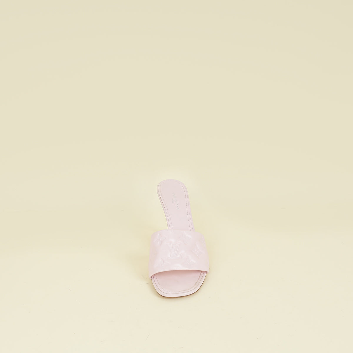 Louis Vuitton Light Pink Monogram Embossed Revival Mules 38