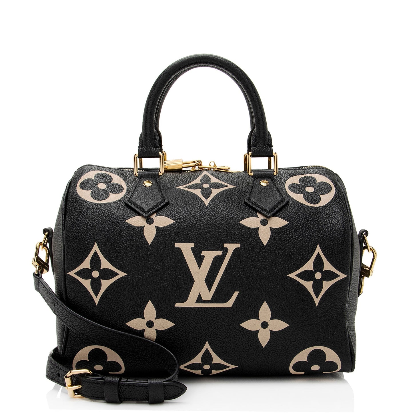 Louis Vuitton Giant Monogram Empreinte Speedy Bandouliere 25 Satchel (SHF-SoZeid)