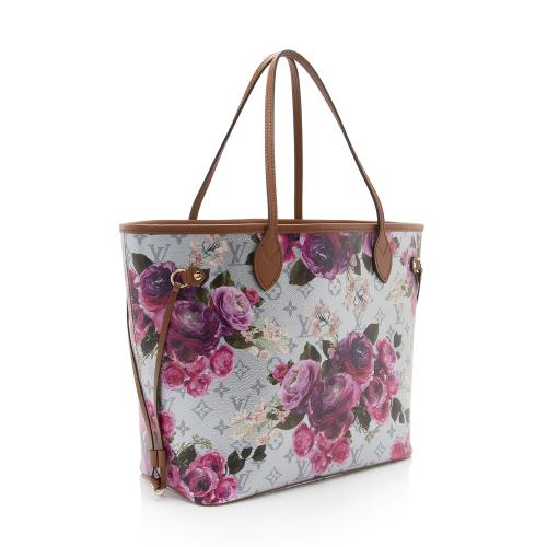 PREORDER Louis Vuitton Neverfull Metallic Lv Garden Mm Silver Monogram Canvas Tote