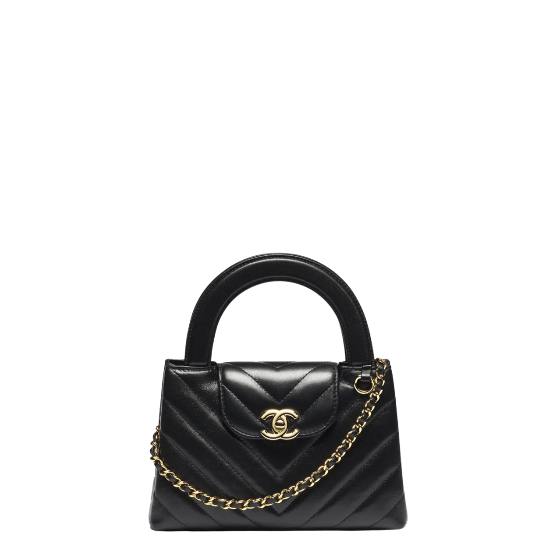 Chanel Mini Shopping Bag Shiny Lambskin & Gold-Tone Metal Black