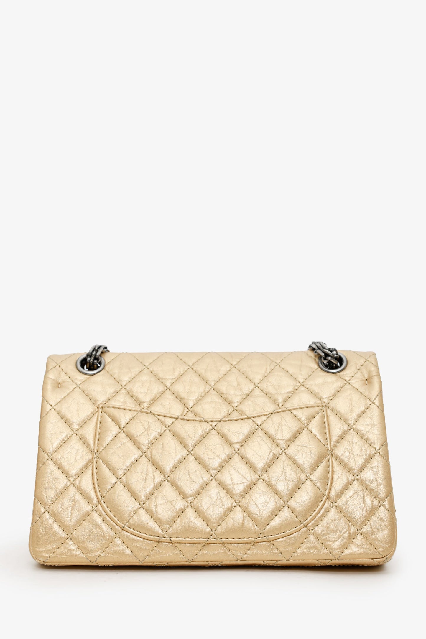 Pre-Loved Chanel™ 2008-09 Gold Metallic Quilted Aged Calfskin Reissue 2.55 Flap Bag
