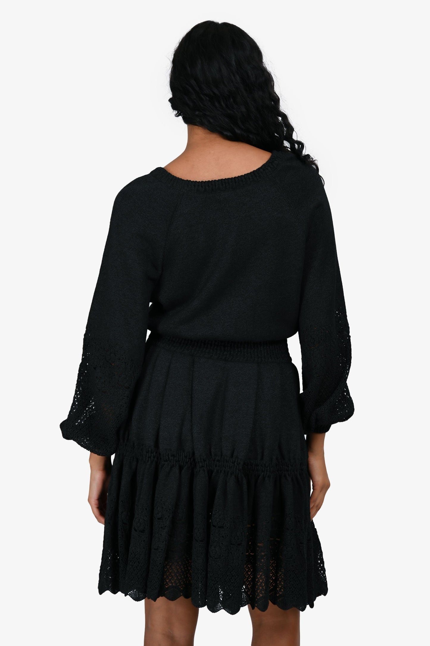 Pre-Loved Chanel™ Grey Knit Long Sleeve Midi Dress Size 36