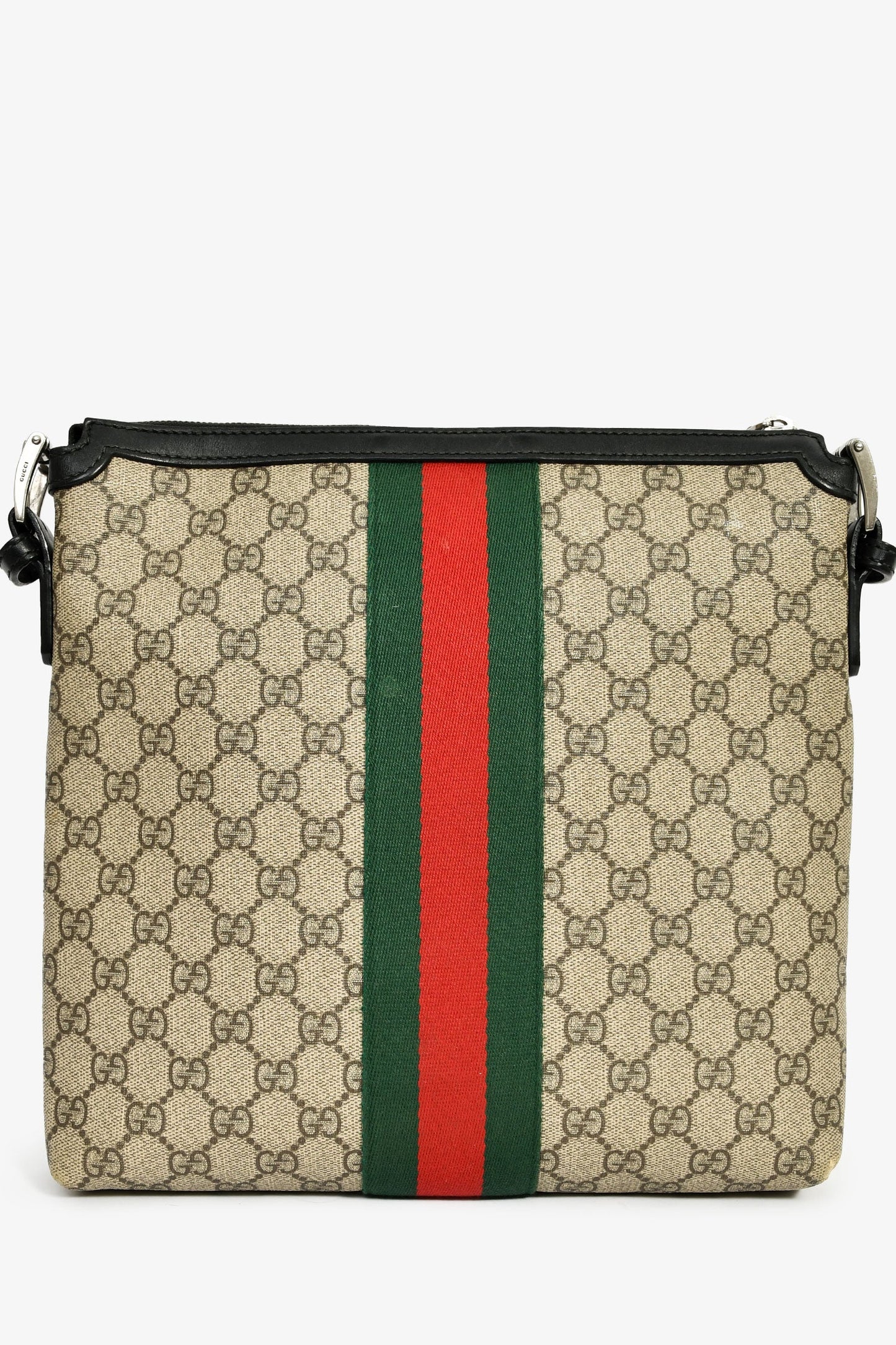 Gucci Brown/Black Canvas/Leather GG Supreme Messenger Bag