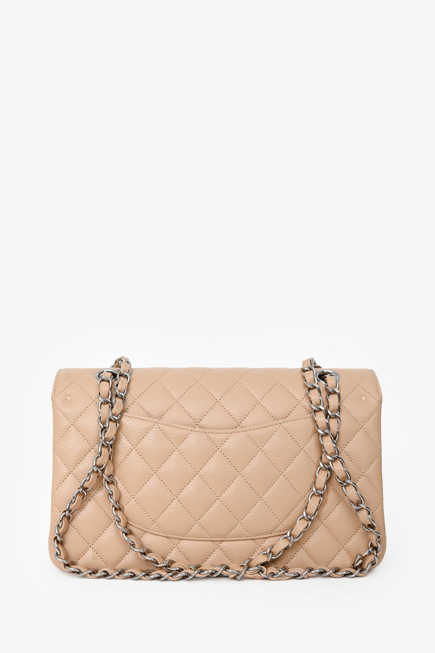 Pre-Loved Chanel™ Beige Caviar Leather Medium Classic Double Flap
