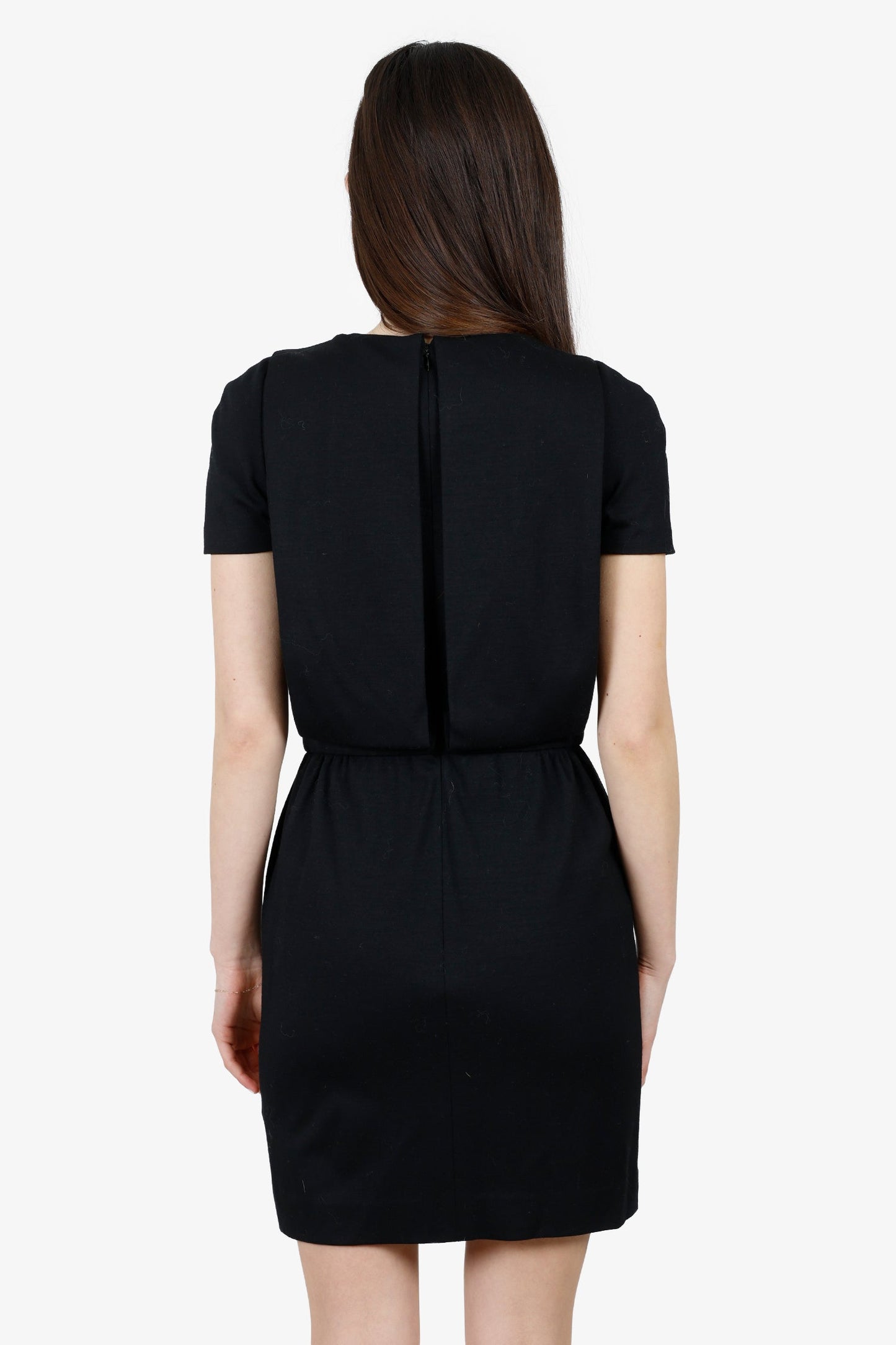 Pre-Loved Chanel™ 2011 Black Wool Square Jewel Embellished Dress Size 38